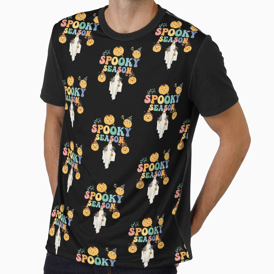 Pumpkin Groovy Ghost Spooky Season Cool Halloween by SpookySeasonTee