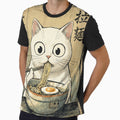 Kawaii Ramen Cat Ukiyo-e Style Japanese Vintage Noodle Lover Gift by Bongocomic