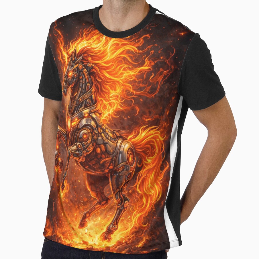 Fire Horse 2026 – Steampunk Robotic Zodiac Art by PunchDrop