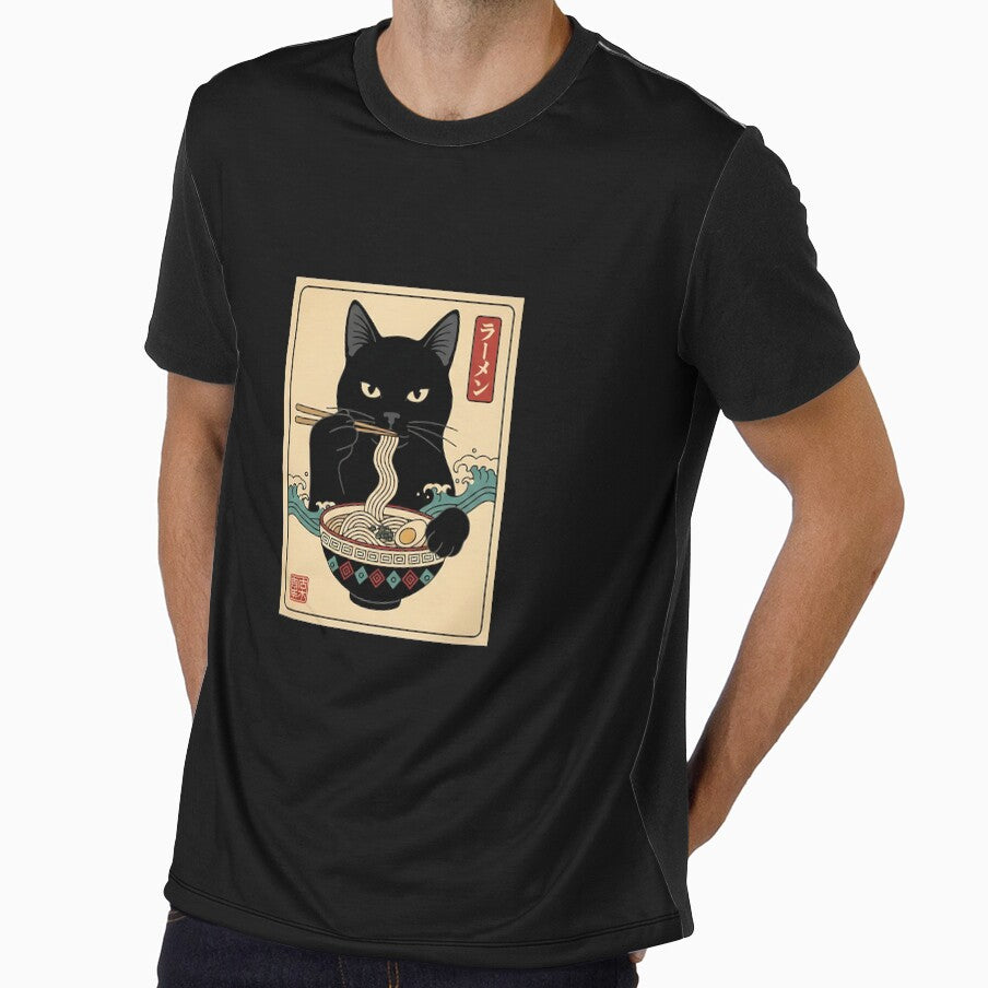 Japanese Cat Ramen Great Wave Vintage Art Food Men Women Kid by scottygrindz