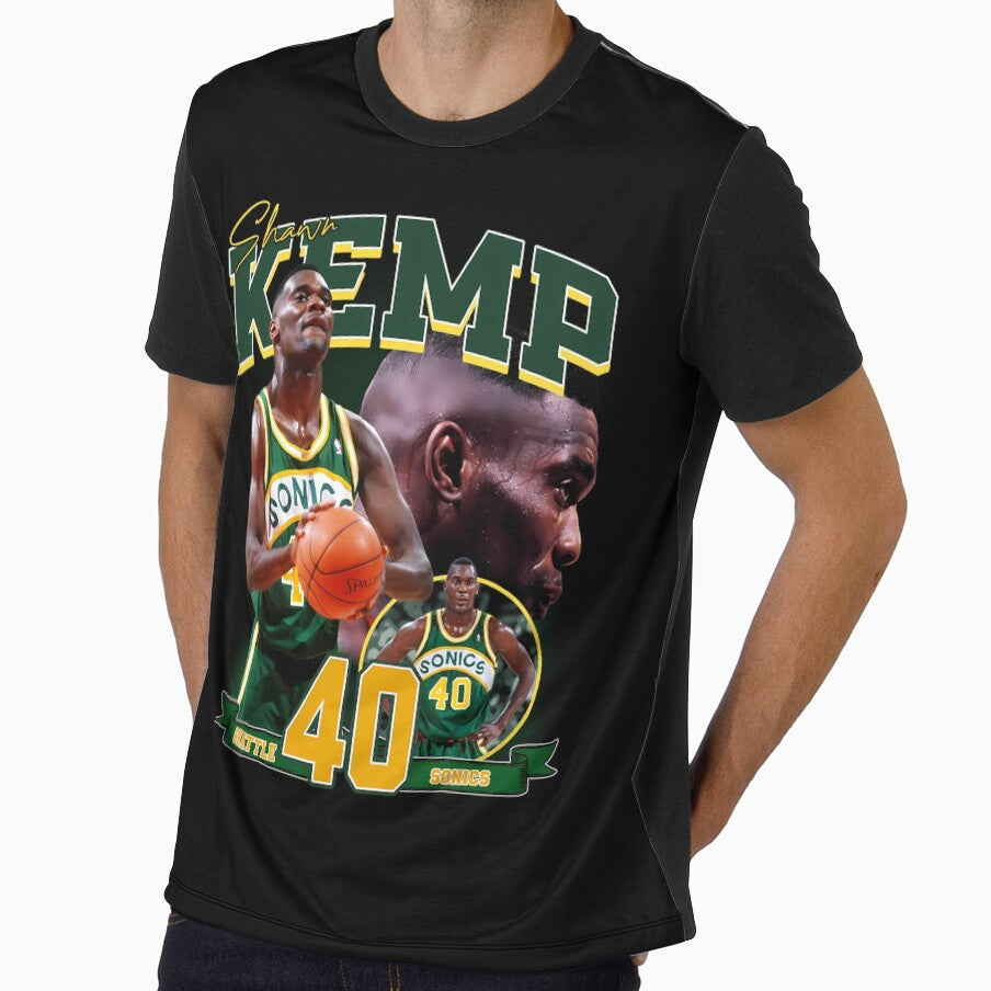 Shawn Kemp The Reignman Legend Basketball Signature Vintage Retro 80s 90s Bootleg Rap Style by ArthJam