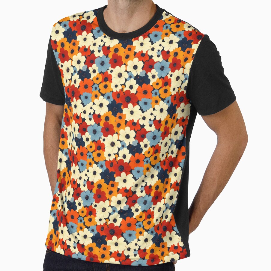 Colorful Retro Floral Seamless Pattern by VoyteksDesigns