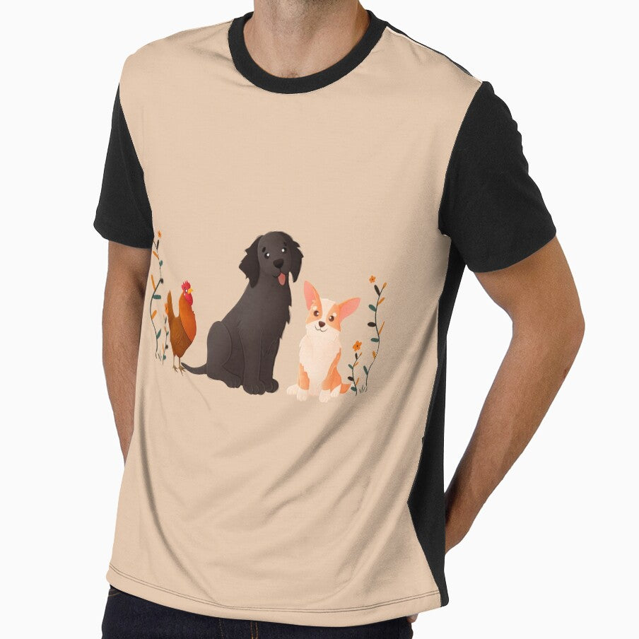 Corgi Labrador and Chicken Friends by Ameliamaar