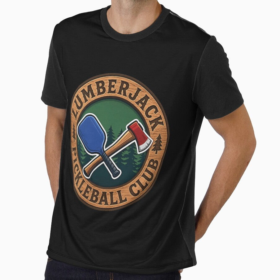Lumberjack Pickleball Club Crossed Axe Paddle Vintage Sports Logo Graphic Art by Serene woods