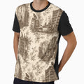 Dark Academia Vintage Library Toile in Sepia Ink and Cream by StickyGuys