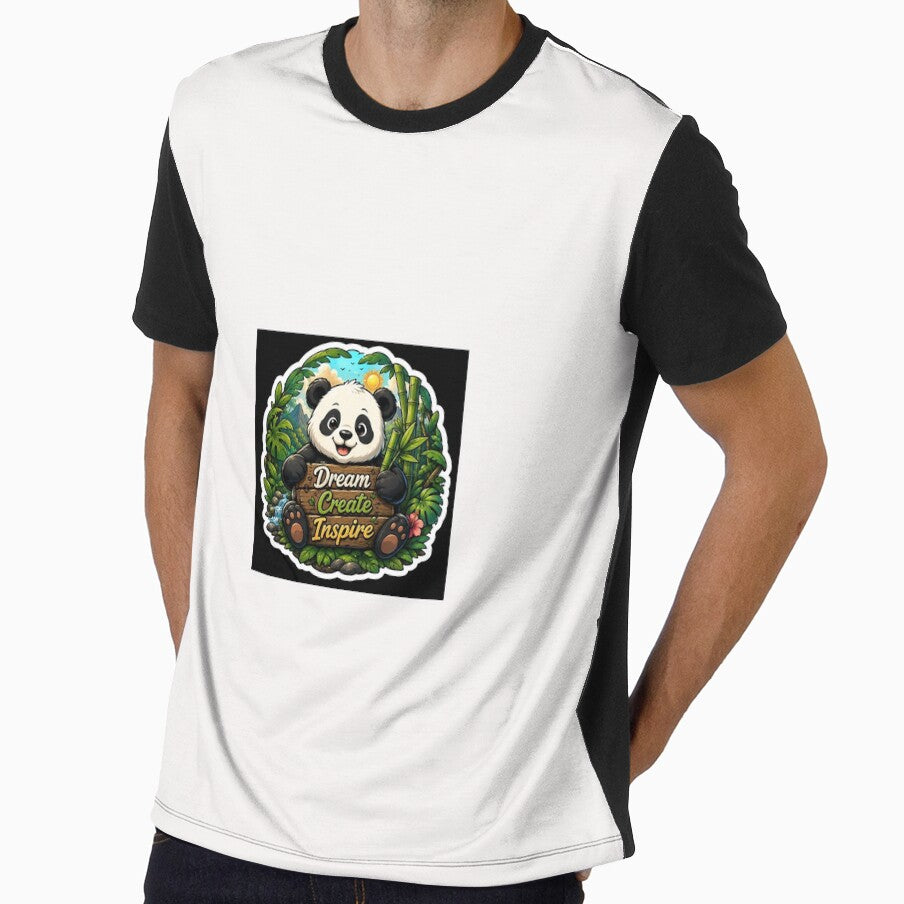 Dream Create Inspire Panda Sticker | Cute Jungle Panda Motivation Design | Kawaii Bamboo Art by Artz Worldz