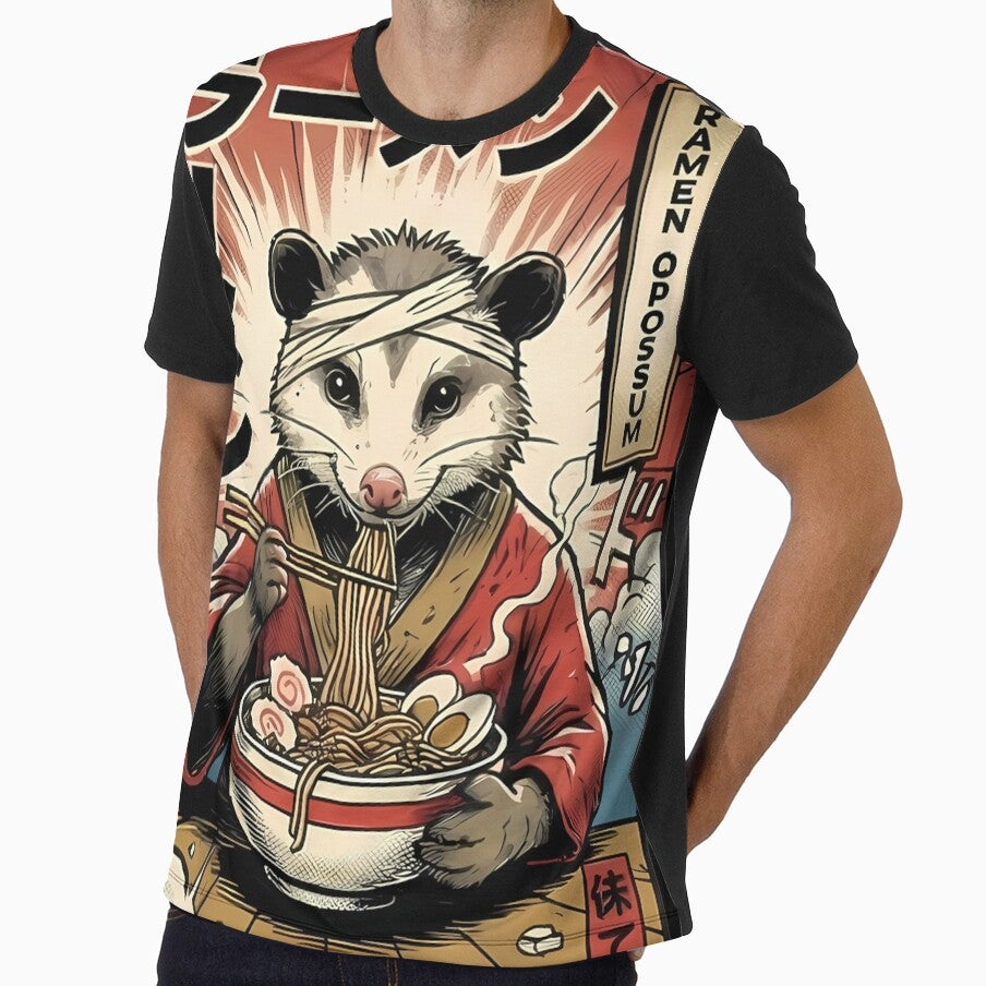 Popart Opossum Eating Ramen Japanese Noodle by k3rstman1