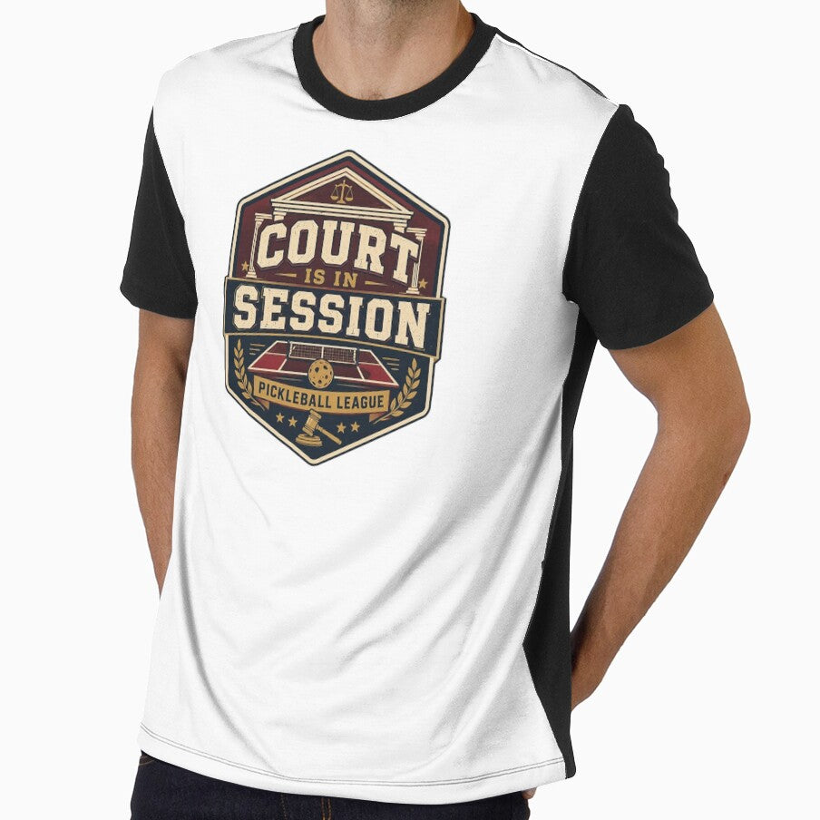 Court Is In Session Vintage Pickleball League Badge Design by Soft Panic Studio