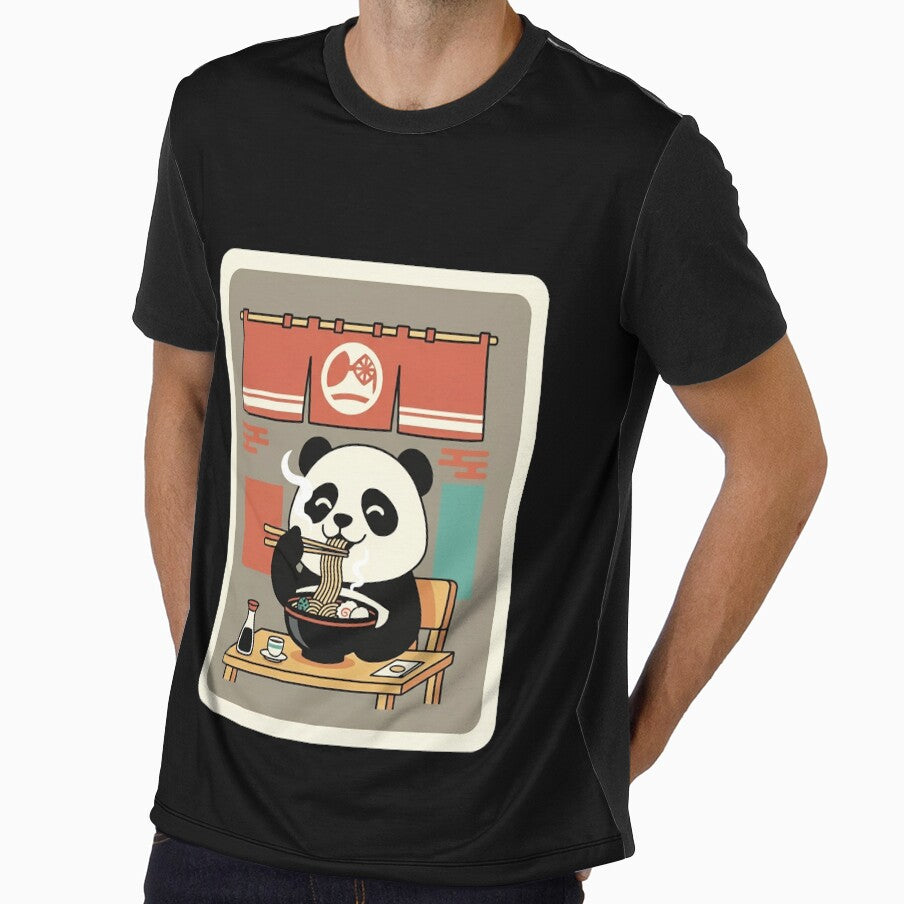 Panda Eating Ramen Retro Cute by JordynLadukeg65