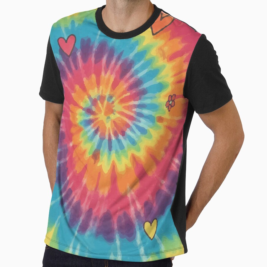 Retro Tie-Dye Peace & Love Psychedelic Art Print – Colorful 70s Hippie Vibes by Far Out Goods