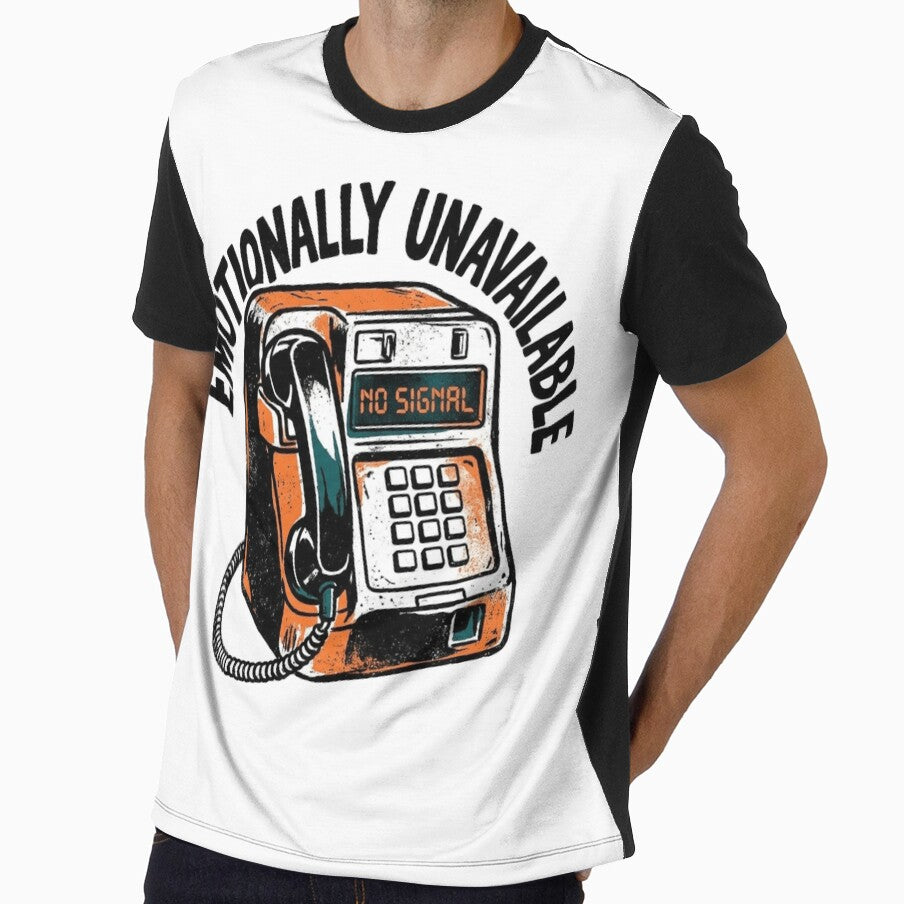 Emotionally Unavailable Retro 90s Payphone Vintage Graphic T-Shirt by YourWearPulse