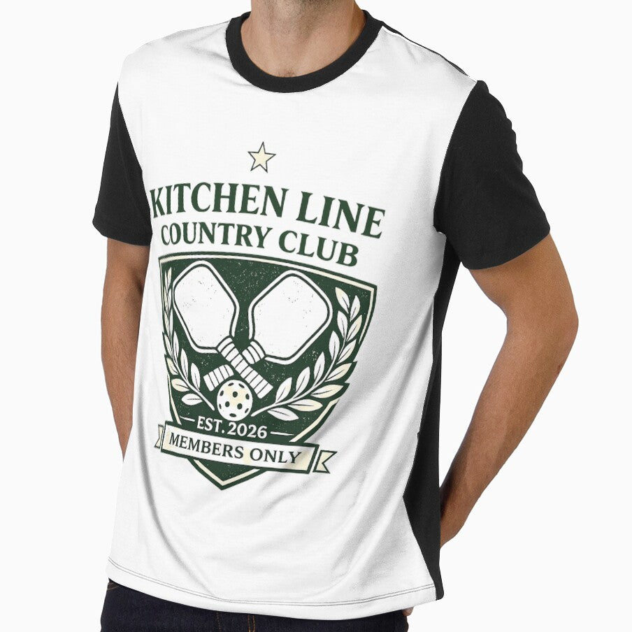 Retro Pickleball Shirt – Kitchen Line Country Club Vintage Crest by TheCrookedFern