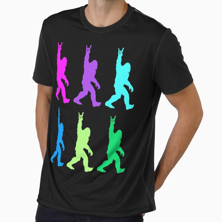 Rock on bigfoot pop art retro bright colors by Click-Like