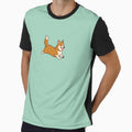 Simple red and white Corgi running by PupBubble Art