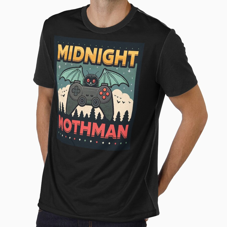 Midnight Mothman Retro Horror Game Tee by Lucky Dog Merch