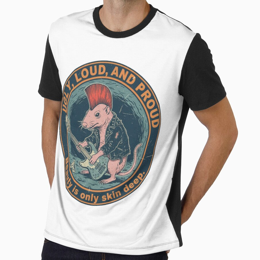 Ugly Loud Proud Punk Rat – Funny Rock Music Bassist 90s Vintage Graphic by FakeJoo