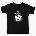 Rockstar Kitty beats Drums in black by blueveins