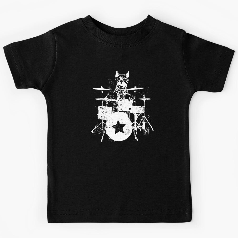 Rockstar Kitty beats Drums in black by blueveins