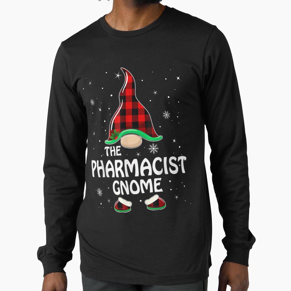 Pharmacist Gnome Buffalo Plaid Matching Family Christmas by tomekae