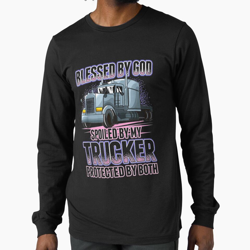 Blessed God Spoiled My Trucker Trucker Wife Gift by vivanbess