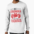 Be stronger than your excuses workout red and black design by Smartmano