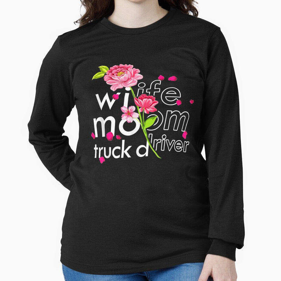 Wife Mom Truck Driver Mother's Day Floral Trucker by vivanbess