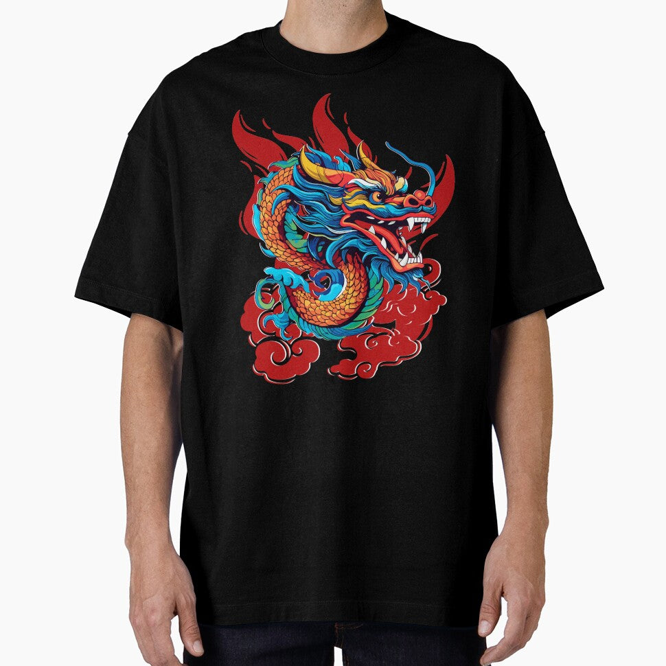 Dragon In Red Smoking Flames by suewen
