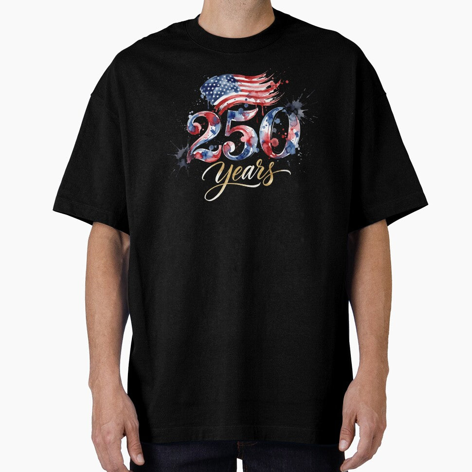 America 250 Years Patriotic Watercolor Splash Shirt by TeNovaStudio ⭐⭐⭐⭐⭐