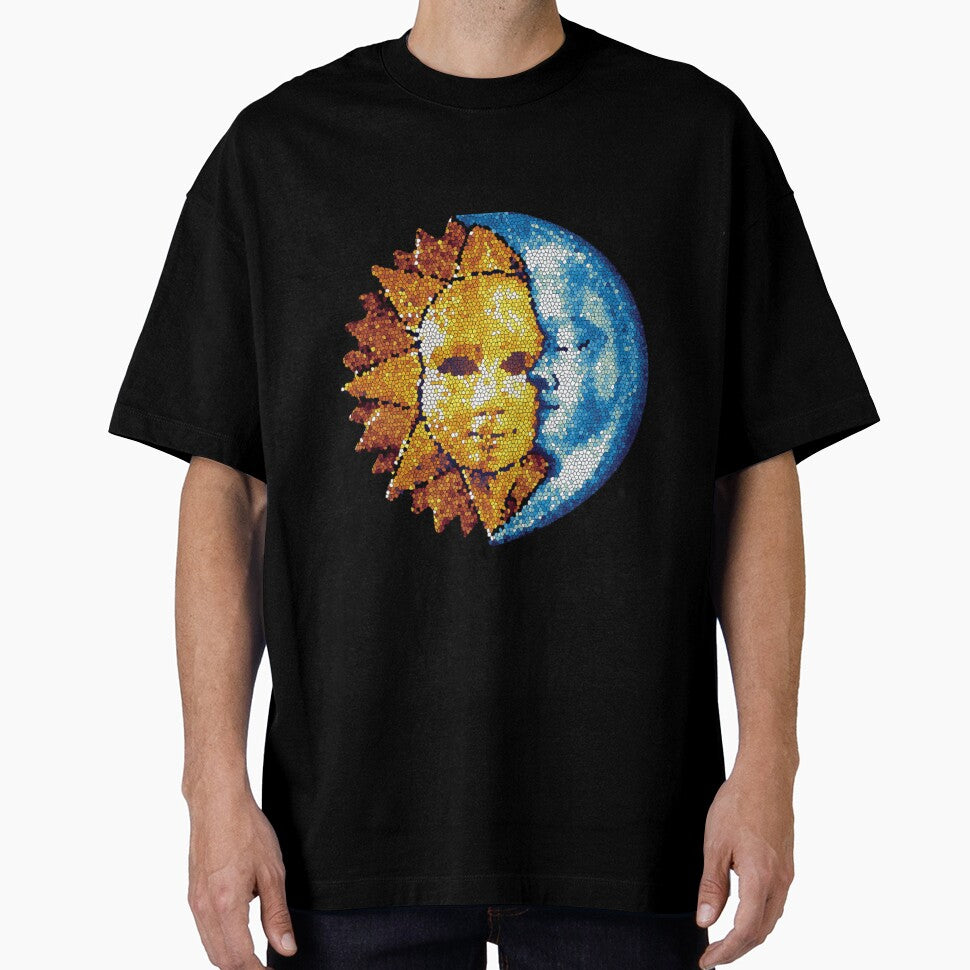 Sun and moon mosaic in love for women, girls, wife by shirt-studio