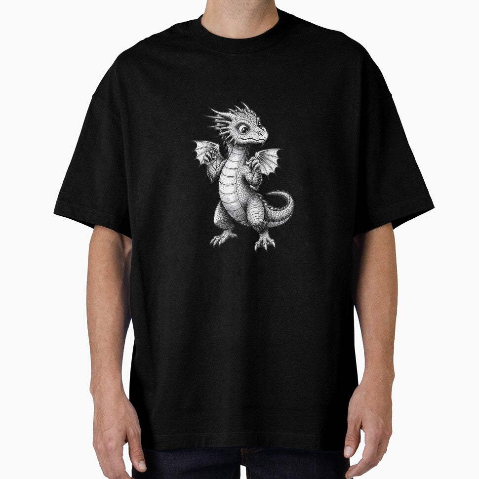 Cute Standing Baby Dragon Fantasy Creature Illustration by DragonSerpent Ink