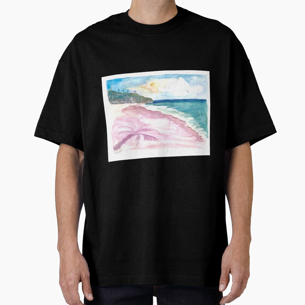Pink Sands Beach Scene on Harbour Island Bahamas by artshop77