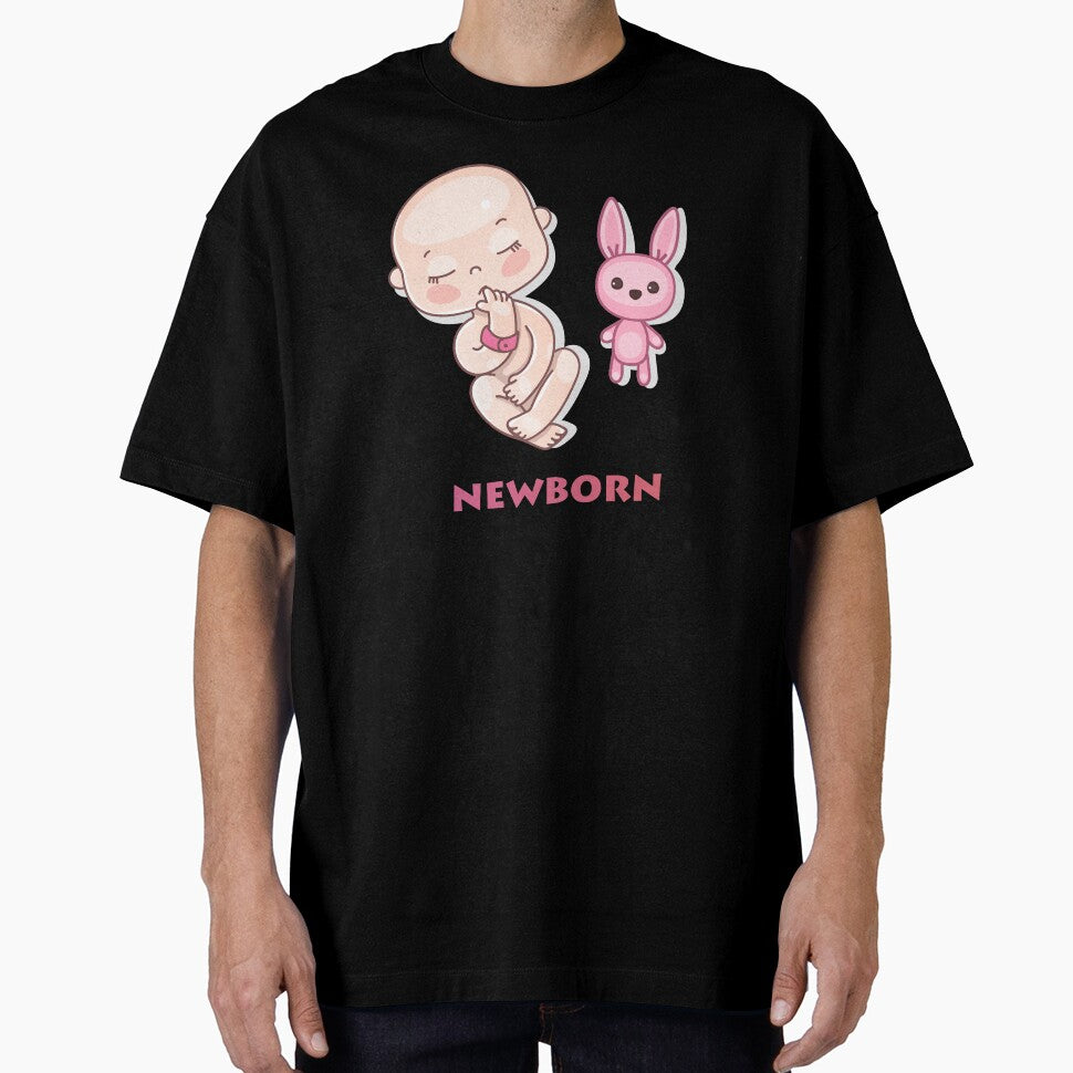 A newborn baby sleeps with a bunny toy by Nina Vetrova