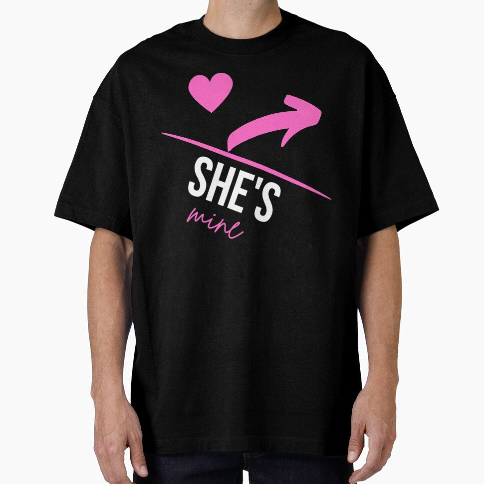 Valentines Day Couples Matching Valentine Fun | She's Mine With Arrow and  Pink Heart White by Rainbows Rock