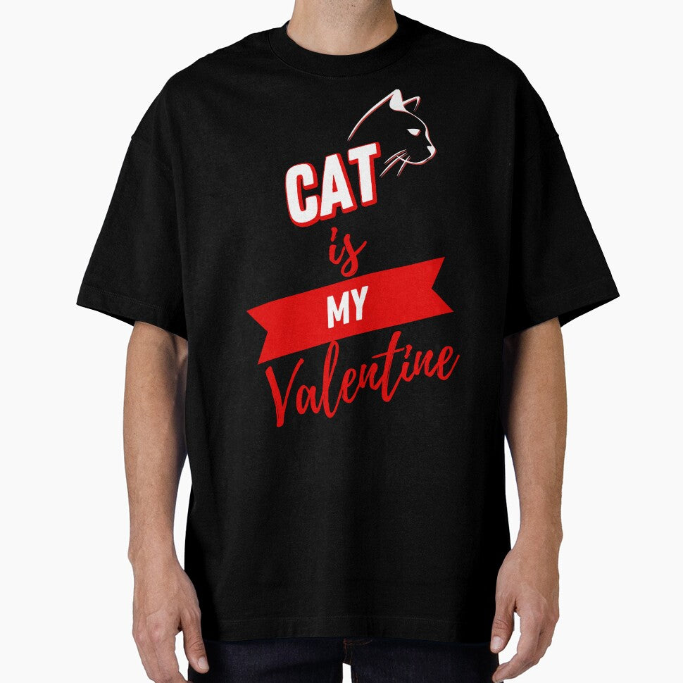Valentines Day Couples Matching Valentine Fun | Cat Is My Valentine Red And Black by Rainbows Rock
