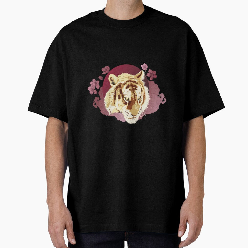 Majestic tiger design around flowers. by RockSteadyReady