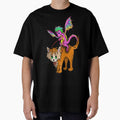 Baby dragon riding a ginger cat by CuisineCat
