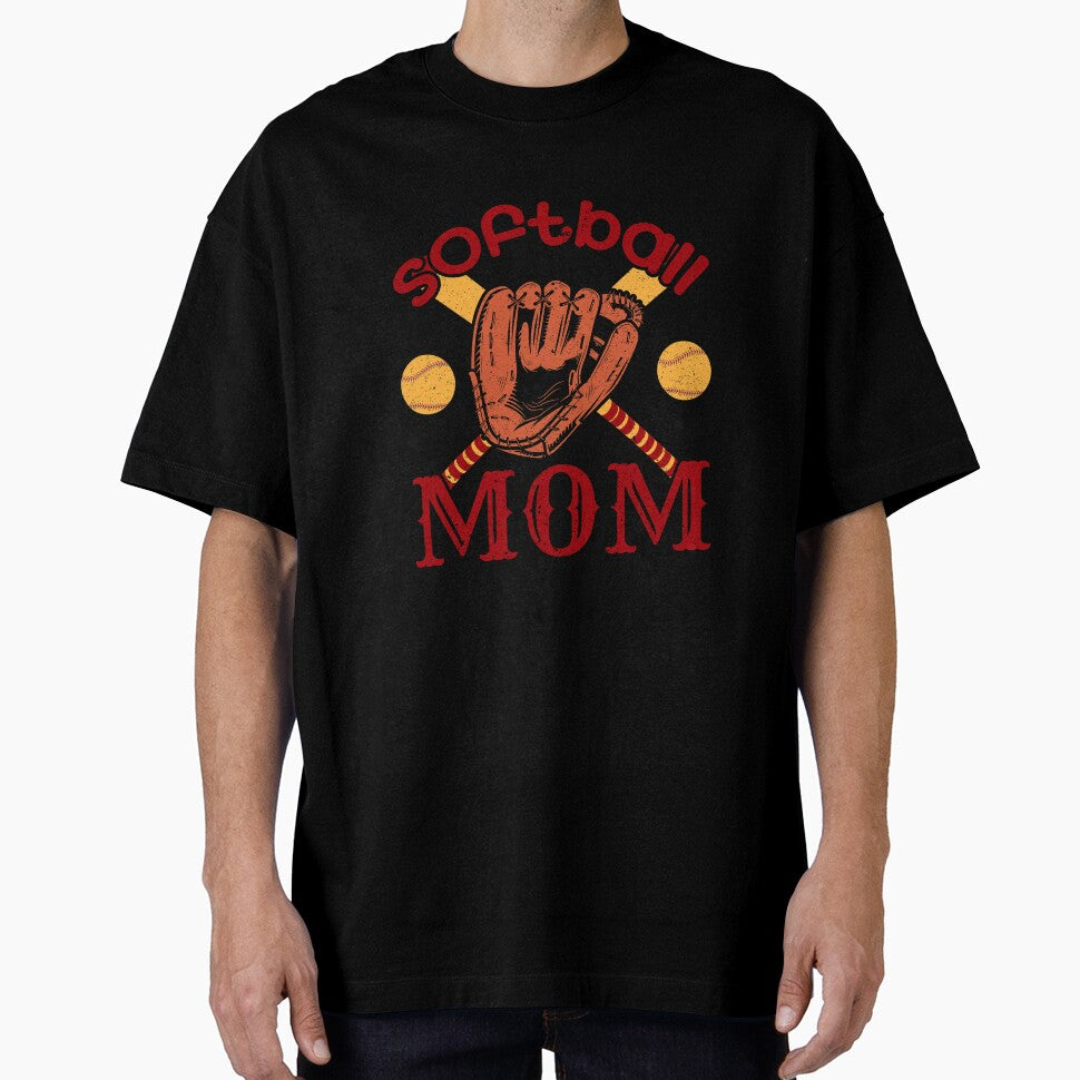Softball Mom with Softball, Catcher's Mitt and Bats by ValerieMakesIt!