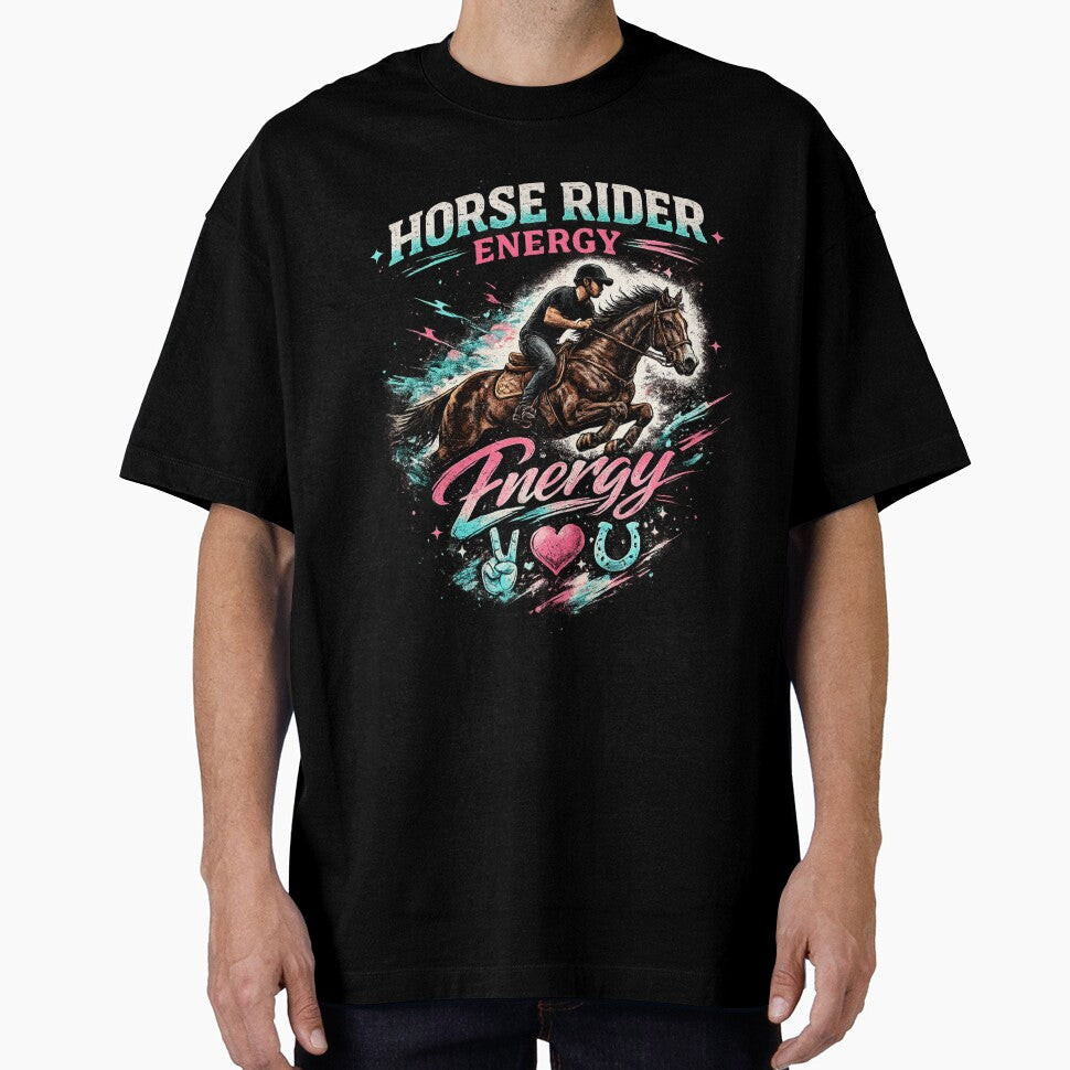 Horse Rider Energy Shirt Equestrian Horse Lover Gift Colorful Riding Graphic Tee by Wear Sculpt