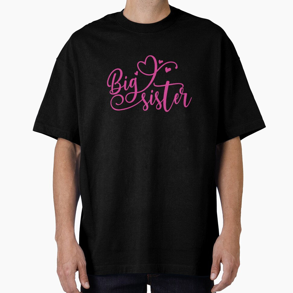 Big Sister Script Typography with Cute Hearts – for Sisters by Rhu Creations