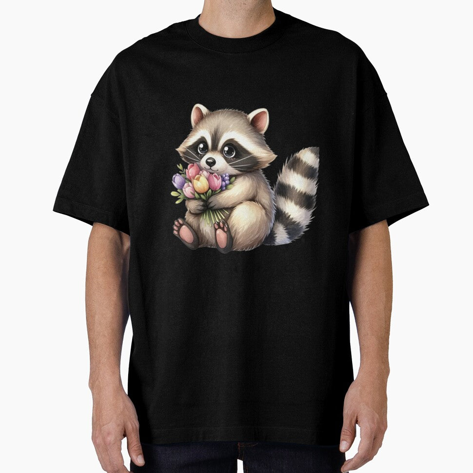 Cute raccoon with flowers by Filotecnia