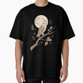 Barn Owl on Moonlit Branch | Celestial Botanical Style by Ortsas