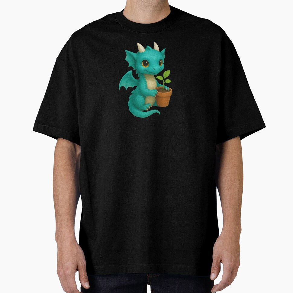 Cute Baby Dragon with Plant Pot by Hatchling Hollow