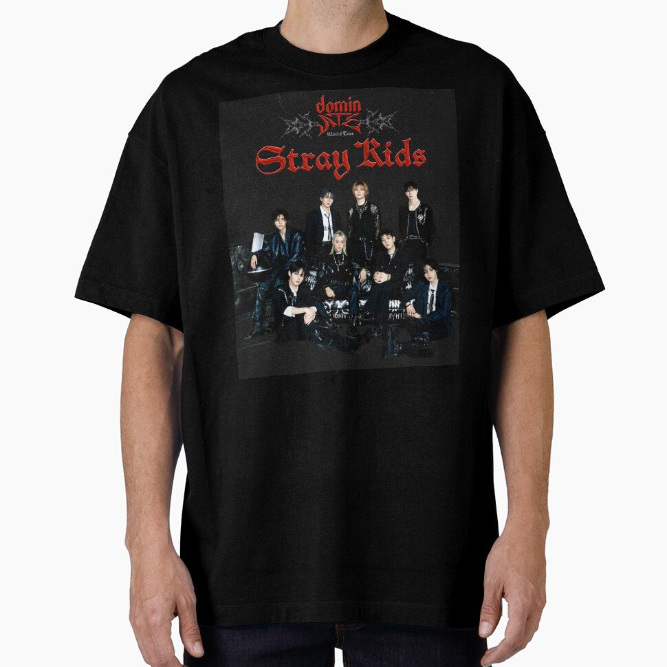 Stray Kids everywhere all around the world you make SKZ STAY kpop broken compass t-shirt world tour dominate ot8 skzoo black logo by Kpop-Noona