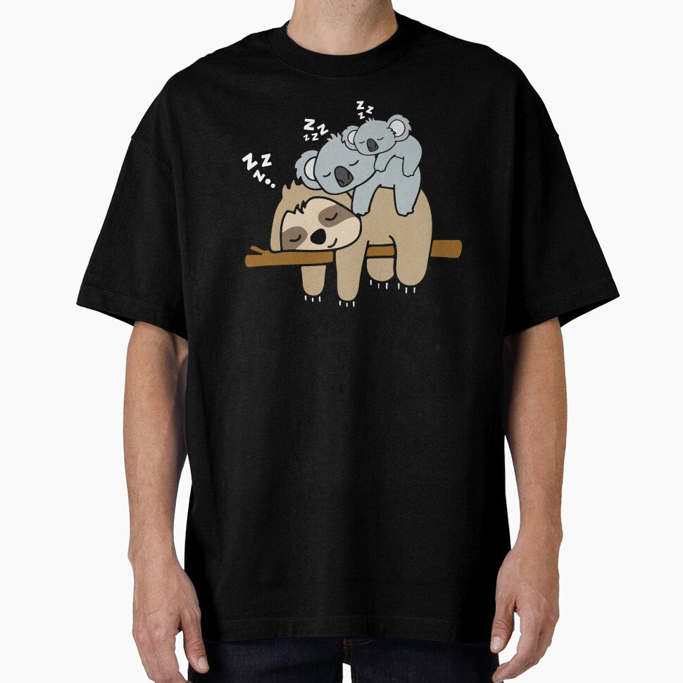 Cute Lazy Sloth With Baby Koala Mama Bear Sleeping Napping Gift by cxytees