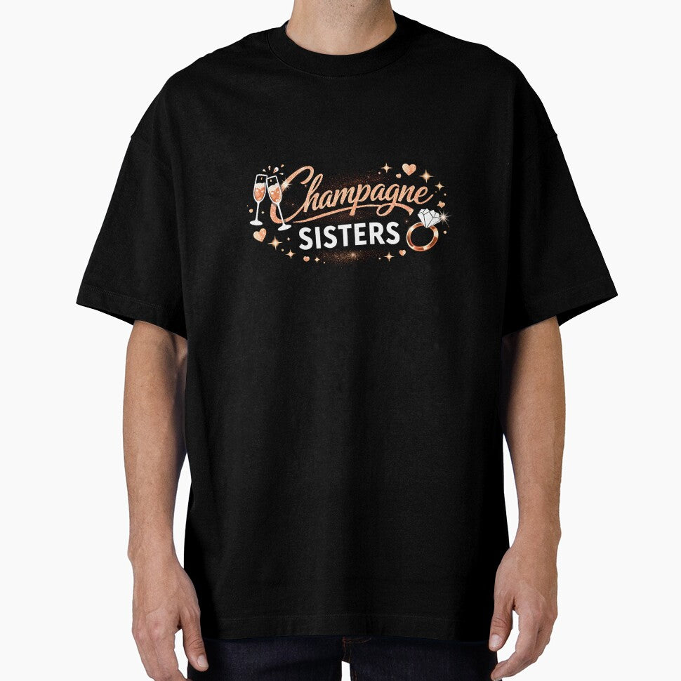 Champagne Sisters - Rose Gold Glitter party design by PicParadiz