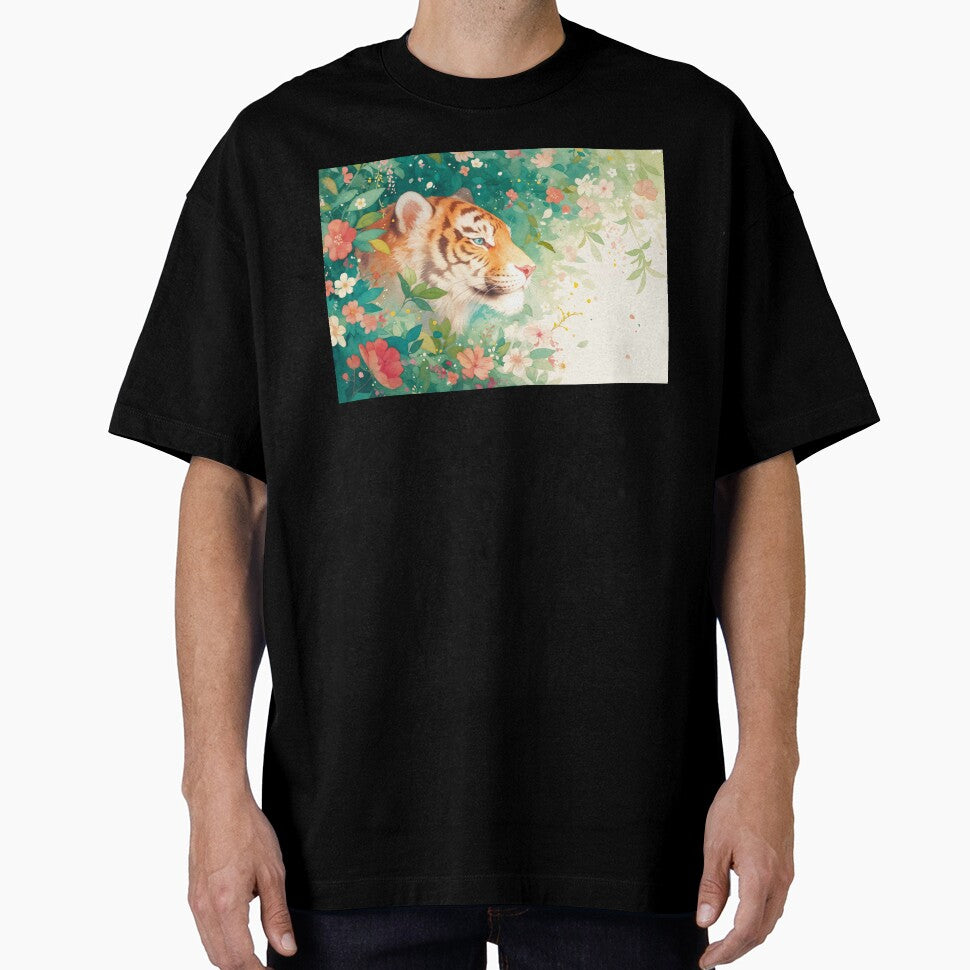 Tiger's Tranquil Retreat Among Blossoms by AshiraCreations