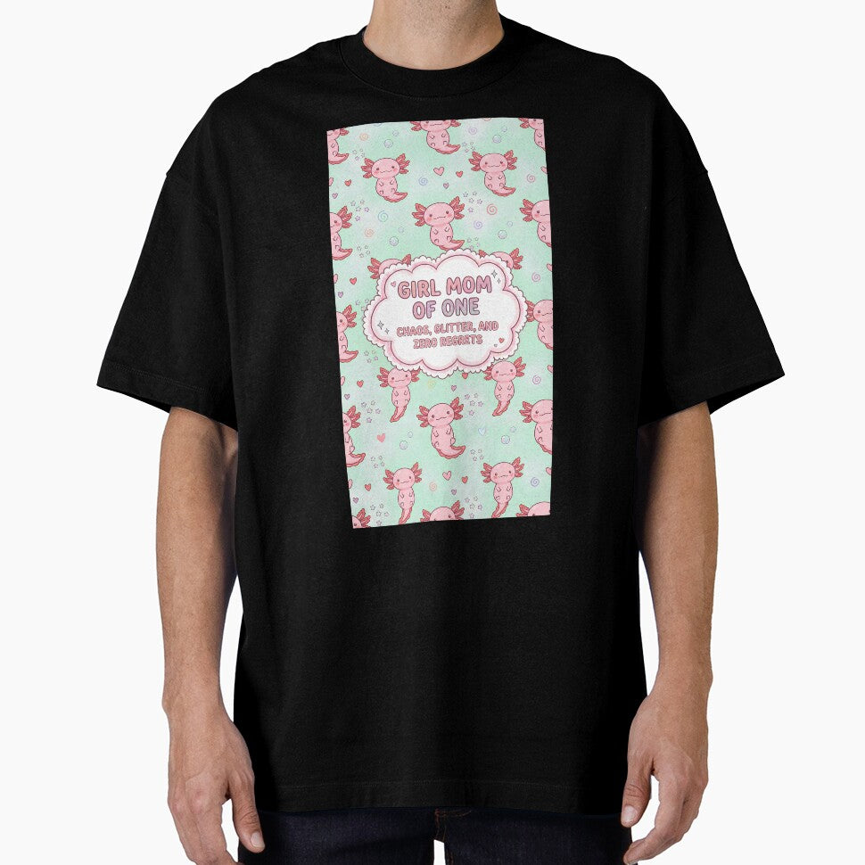 Girl Mom of 1 Cute Pink Axolotl Pattern by Itsheartshop