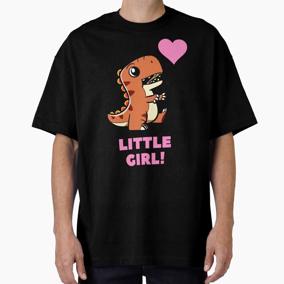 Little Girl Dinosaur Pink Heart by BoomBoomBaby