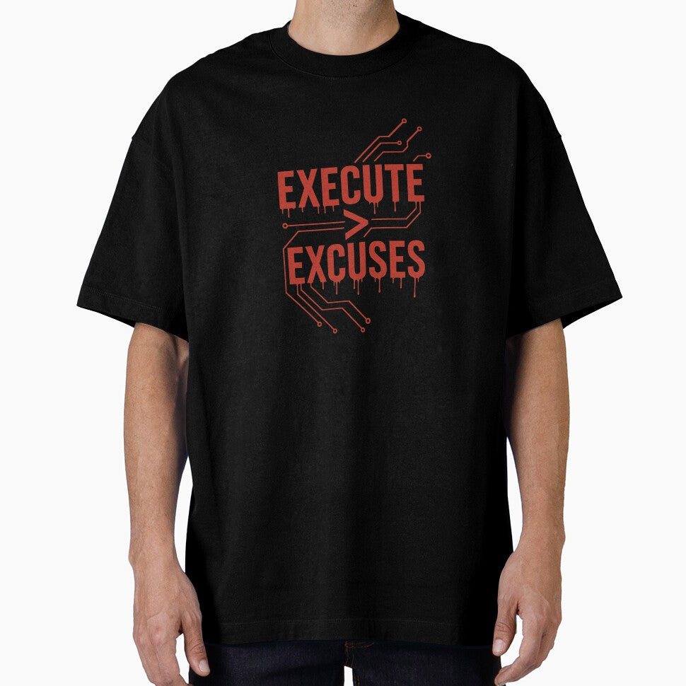 EXECUTE > EXCUSES — Minimalist Tech Motivation Typography by Tadeusz1