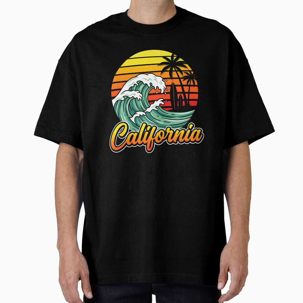 Retro California Tropical Beach Waves Sunset Summer Vacation by Littermin